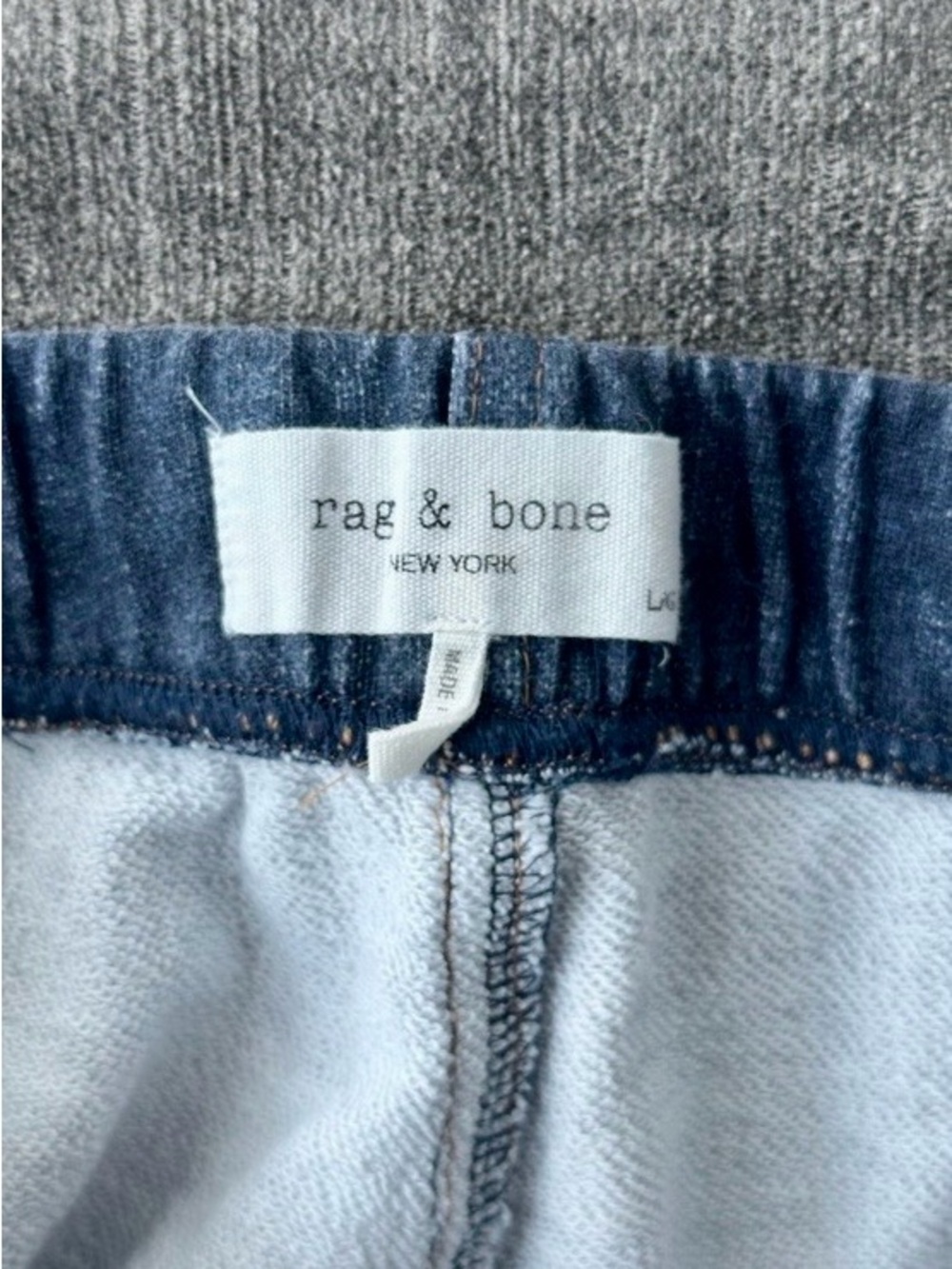 rag & bone Miramar Terry Blue Relaxed Elastic-Waist joggers - Picture 6 of 7